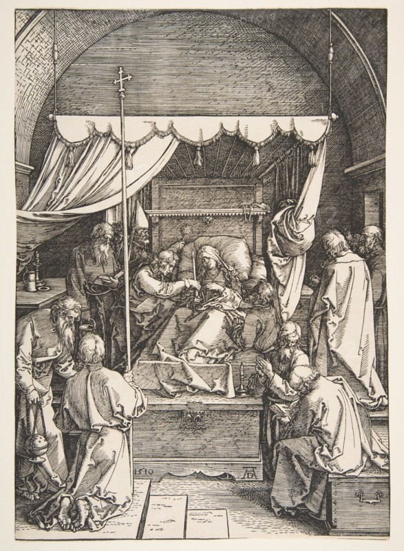 The Death of the Virgin, from the The Life of the Virgin, 1510. Creator: Albrecht Durer.