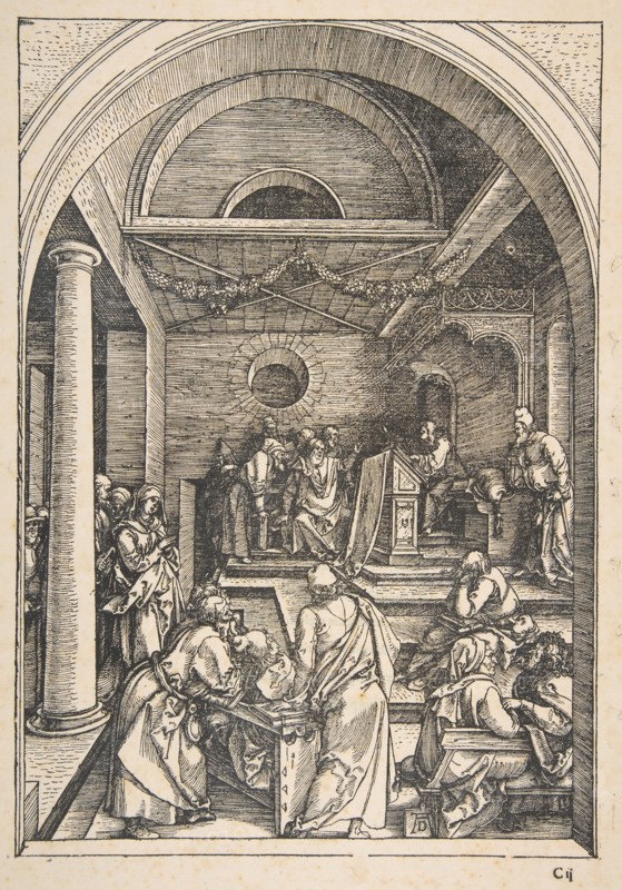 Christ among the Doctors, from The Life of the Virgin, Latin Edition, 1511.n.d. Creator: Albrecht Durer.