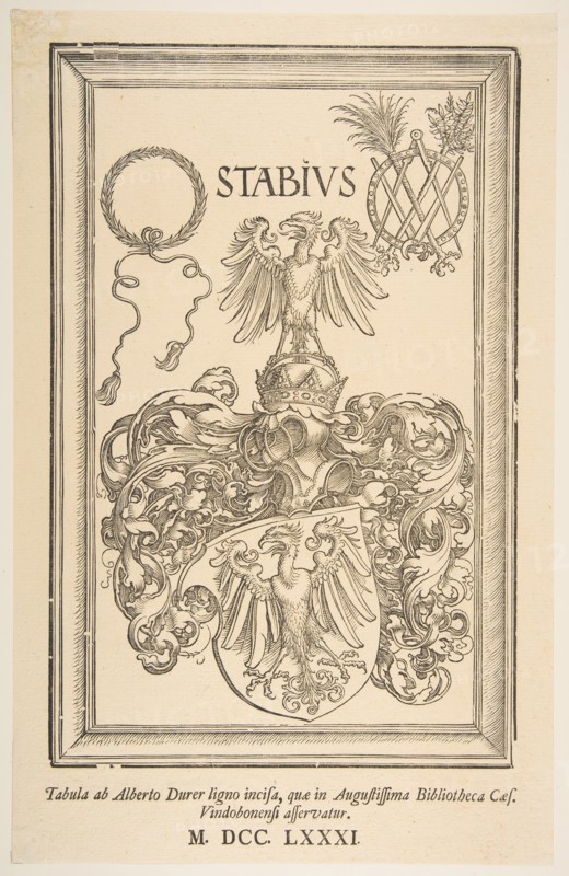 Coat -of-Arms of Johan Stabius, edition of 1781.n.d. Creator: Albrecht Durer.