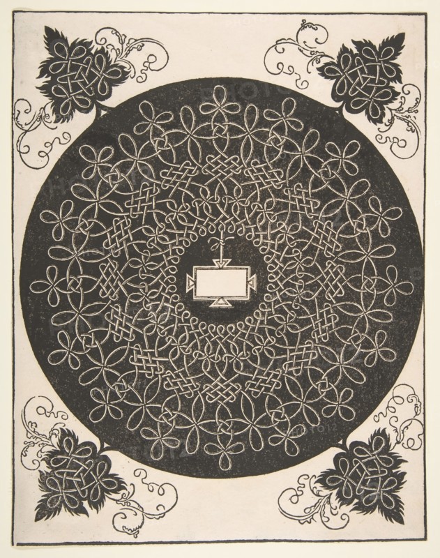 Embroidery Pattern with an Oblong Panel in its Center, 1521 before. Creator: Albrecht Durer.