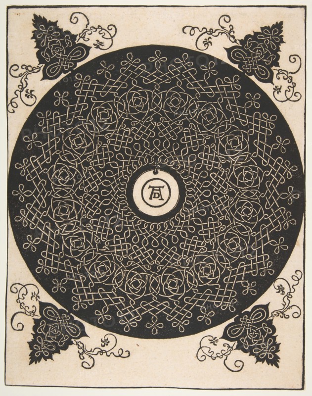 'The Fourth Knot'. Interlaced Roundel with a Round Medallion in its Center, after 1528. Creator: Albrecht Durer.