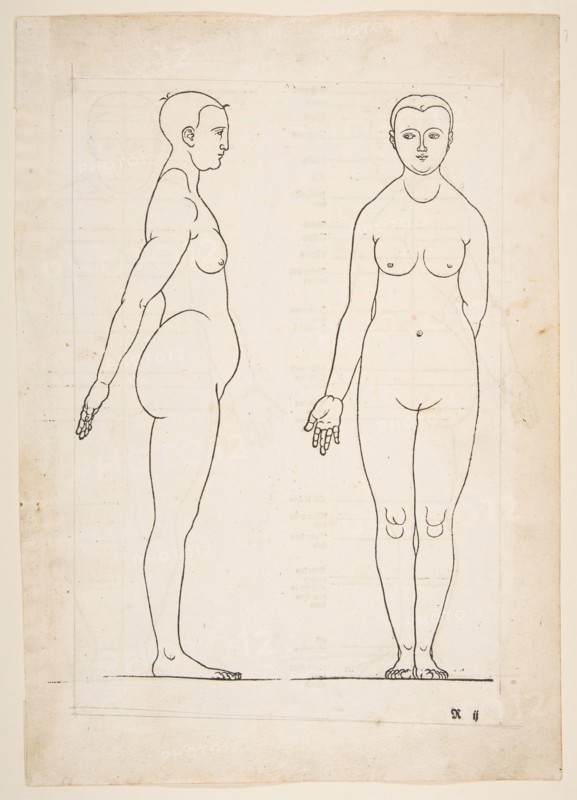 IIllustration from Dürers Vier Bucher von Menslicher Proportion, Nuremberg, 1528.n.d. Creator: Albrecht Durer.