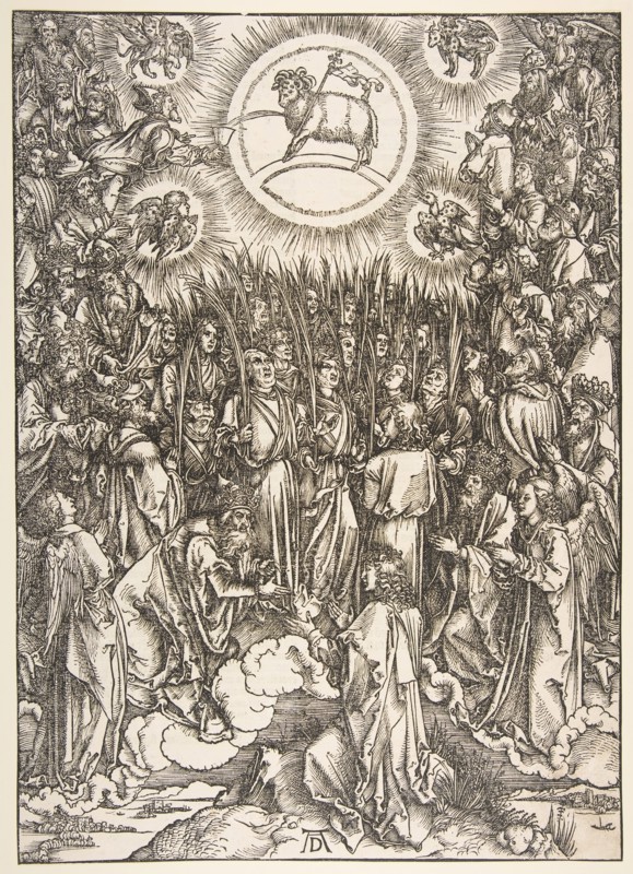 The Adoration of the Lamb, from the Apocalypse series.n.d. Creator: Albrecht Durer.