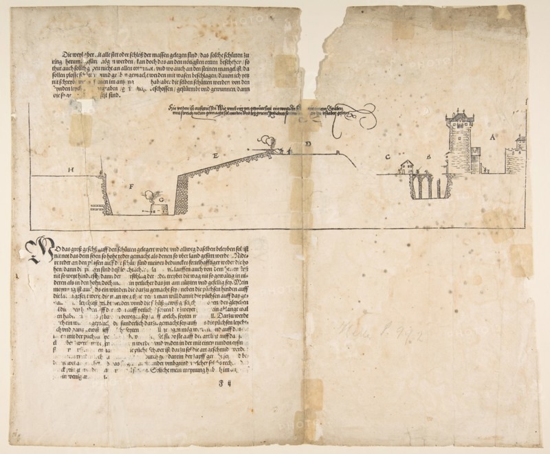 Last Illustration from Dürer's Treatise on Fortification, Nuremberg, 1527.n.d. Creator: Albrecht Durer.