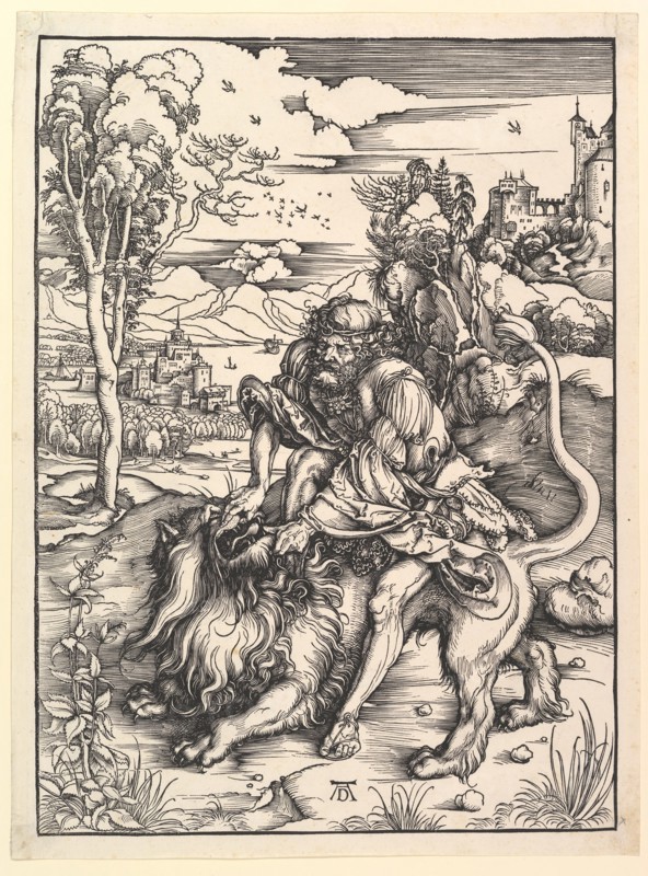 Samson Rending the Lion, ca. 1497-98. Creator: Albrecht Durer.