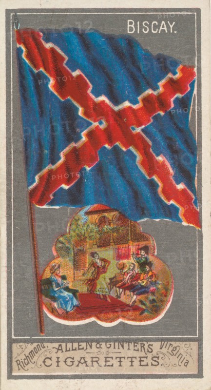 Biscay, from the City Flags series (N6) for Allen & Ginter Cigarettes Brands, 1887. Creator: Allen & Ginter.
