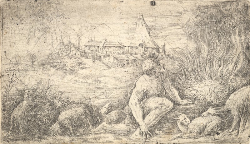 Moses and the burning bush, ca. 1544-47. Creator: Andrea Schiavone.