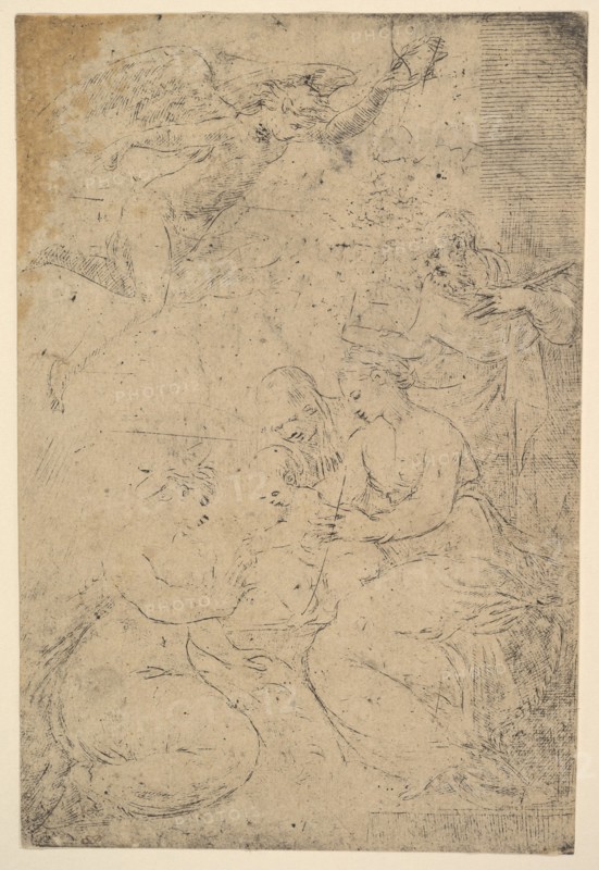 The mystic marriage of Saint Catherine, ca. 1550. Creator: Andrea Schiavone.