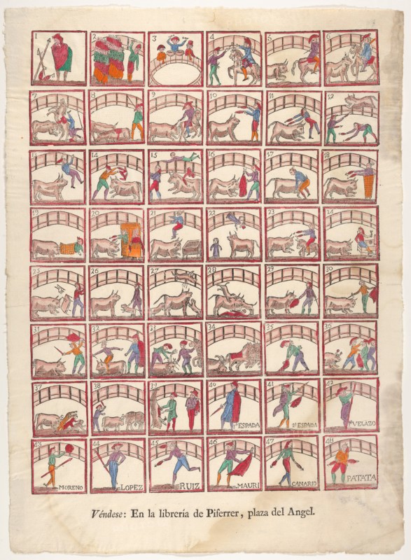 Forty-eight vignettes of bullfighting manoeuvers and scenes from the ring, ca. 1800-1850. Creator: Unknown.