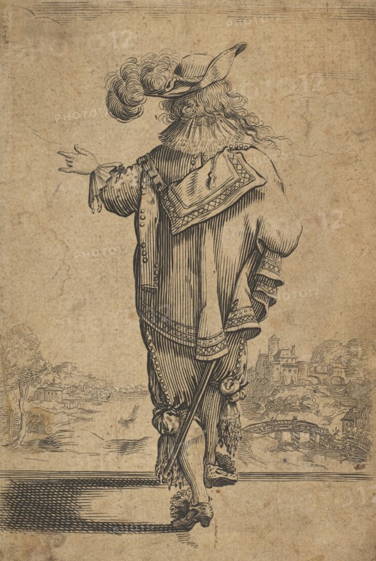 Gentleman Seen from the Back Indicating a Landscape, after 1629. Creator: Unknown.