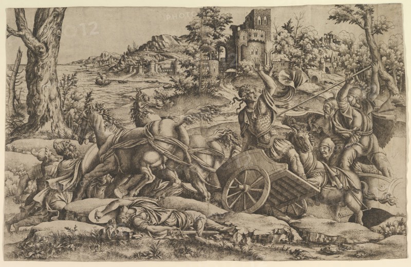 Agamemnon killing Odios, ca. 1545. Creator: Unknown.