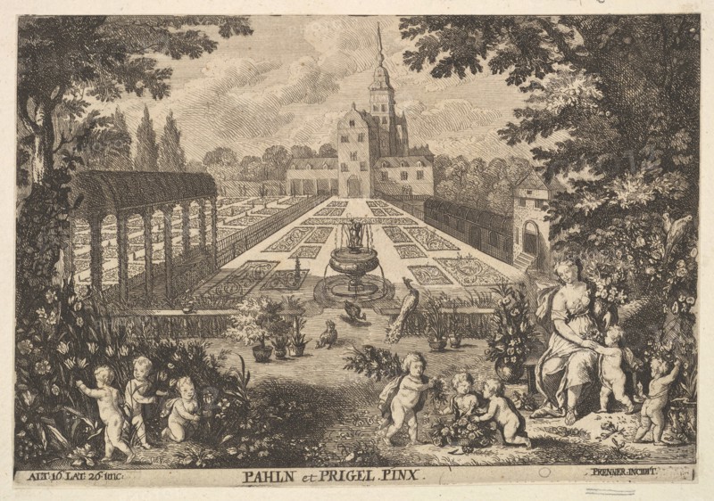 Flora with Putti in a Garden. Creator: Anton Joseph von Prenner.
