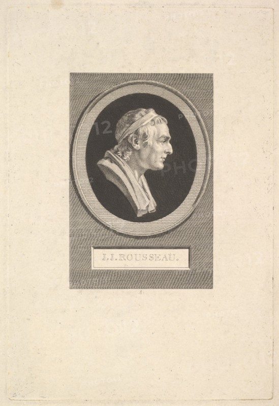 Portrait of Jean-Jacques Rousseau, 1801. Creator: Augustin de Saint-Aubin.