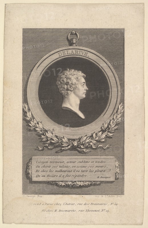 Portrait of De Larive, 1785. Creator: Augustin de Saint-Aubin.