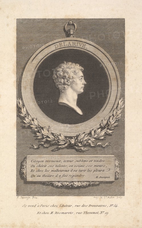 Portrait of De Larive, 1785. Creator: Augustin de Saint-Aubin.