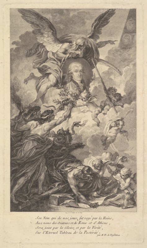 Portrait of Simon-Nicolas-Henri Linguet, 1780. Creator: Augustin de Saint-Aubin.