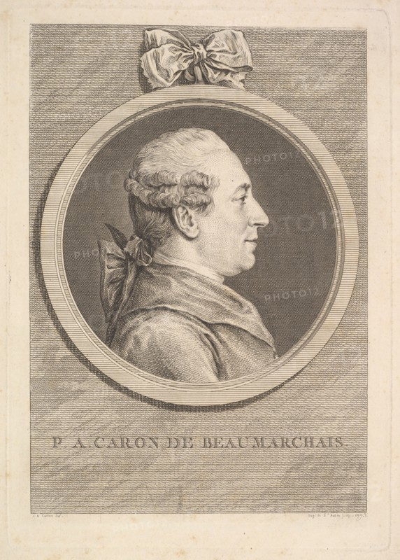 Portrait of P.A. Caron de Beaumarchais, 1773. Creator: Augustin de Saint-Aubin.