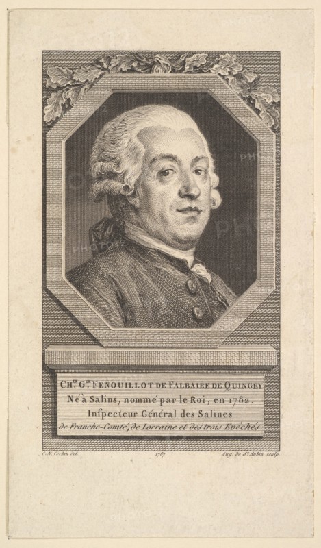 Portrait of Charles George Fenouillot de Falbaire de Quingey, 1787. Creator: Augustin de Saint-Aubin.
