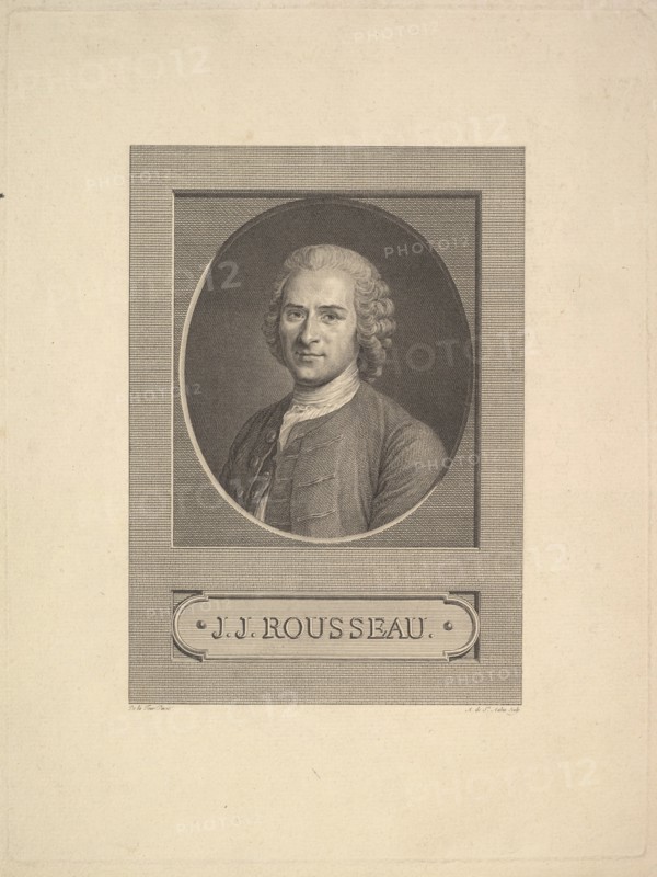 Portrait of Jean-Jacques Rousseau, 1777. Creator: Augustin de Saint-Aubin.