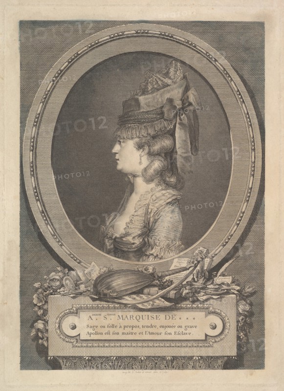 Portrait of Adrienne-Sophie Marquise de ***, 1779. Creator: Augustin de Saint-Aubin.