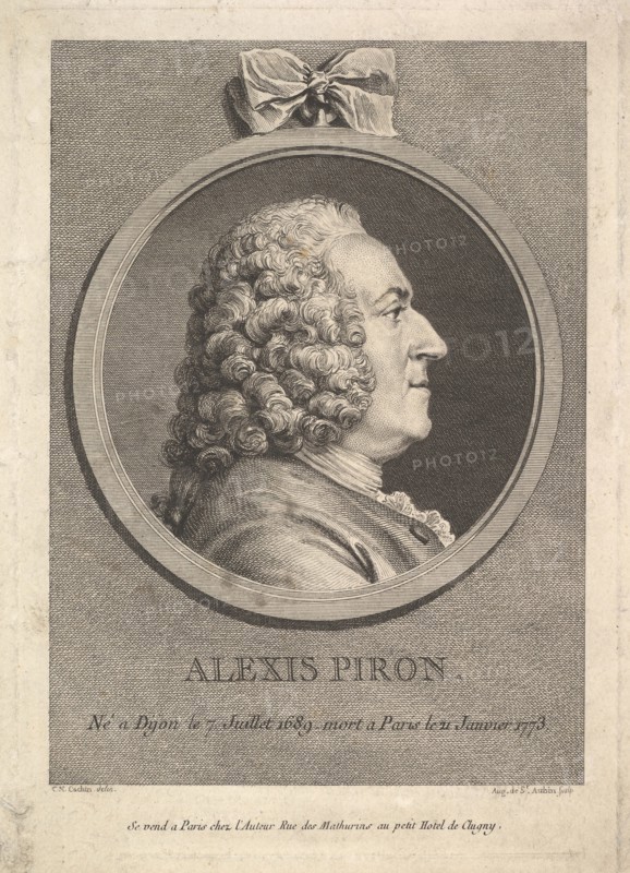 Portrait of Alexis Piron, 1776. Creator: Augustin de Saint-Aubin.