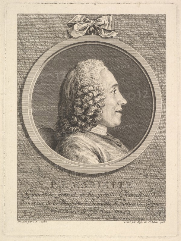 Portrait of Pierre-Jean Mariette, 1765. Creator: Augustin de Saint-Aubin.