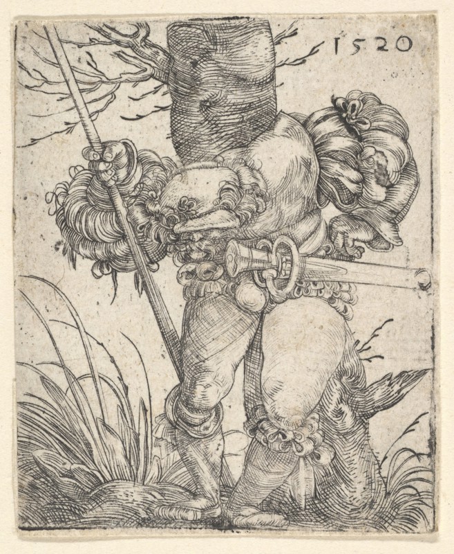 Footsoldier in front of a Tree, mid-17th century. Creator: Barthel Beham.