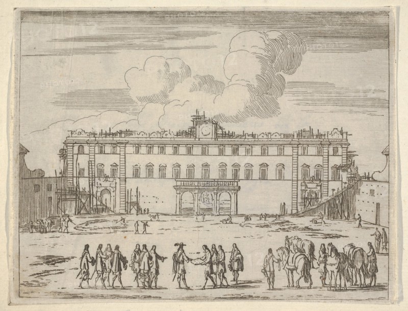 Francesco I d'Este Builds the Palazzo di Sassuolo, from L'Idea di un Principe ed Eroe Cris..., 1659. Creator: Bartolomeo Fenice.
