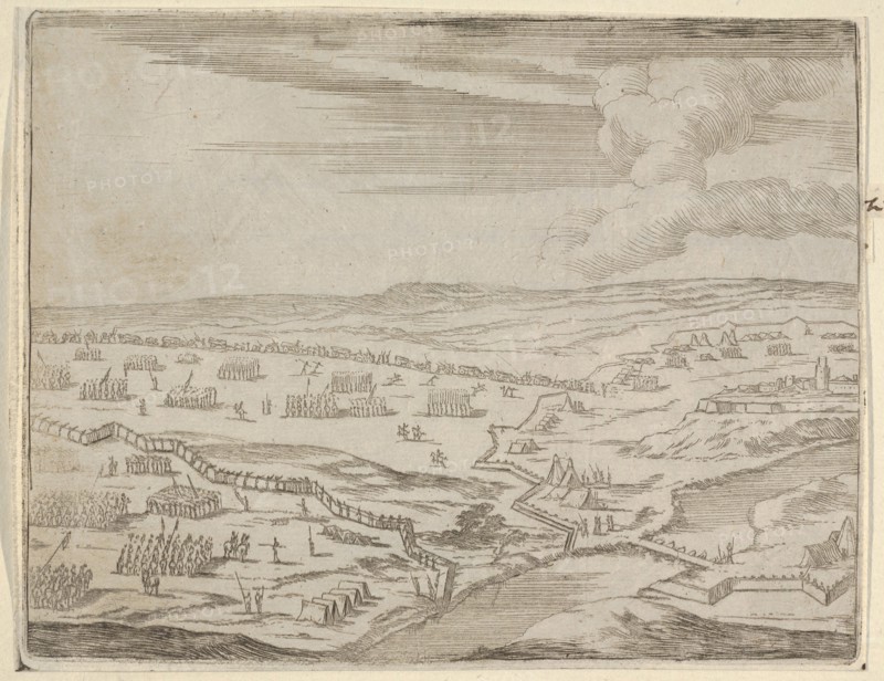 Francesco I d'Este Approches the Camp of the Enemy Under the Pretext of Battle, Although h..., 1659. Creator: Bartolomeo Fenice.