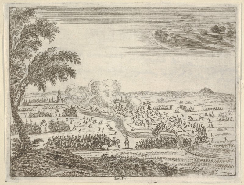 Francesco I d'Este Sets Out for the Siege of Cremona, Crosses the Trench Between Himself a..., 1659. Creator: Bartolomeo Fenice.