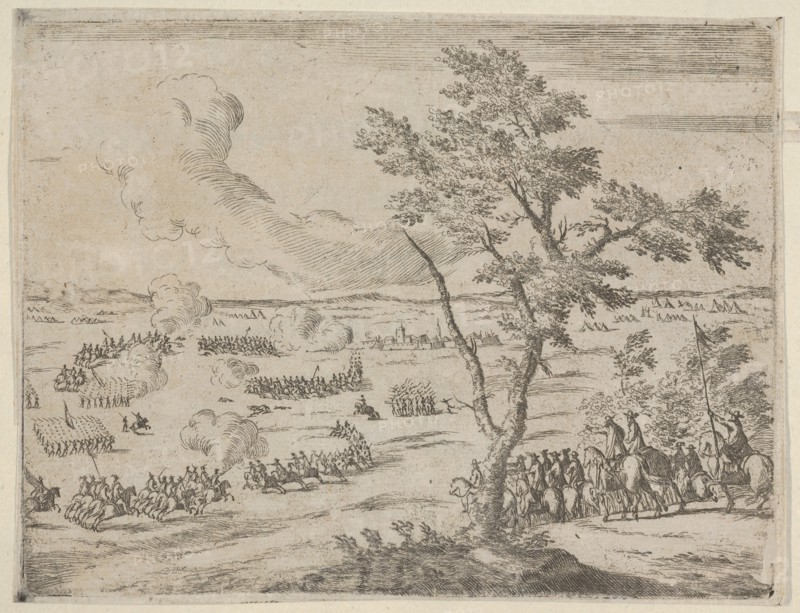 At the Head of a Swiss Army, Francesco I d'Este, with Uncrushed Spirit, Confronts the Enem..., 1659. Creator: Bartolomeo Fenice.