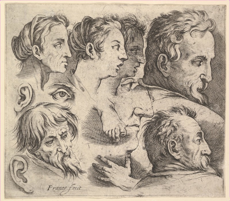 Studies of Heads. Creator: Battista Franco Veneziano.