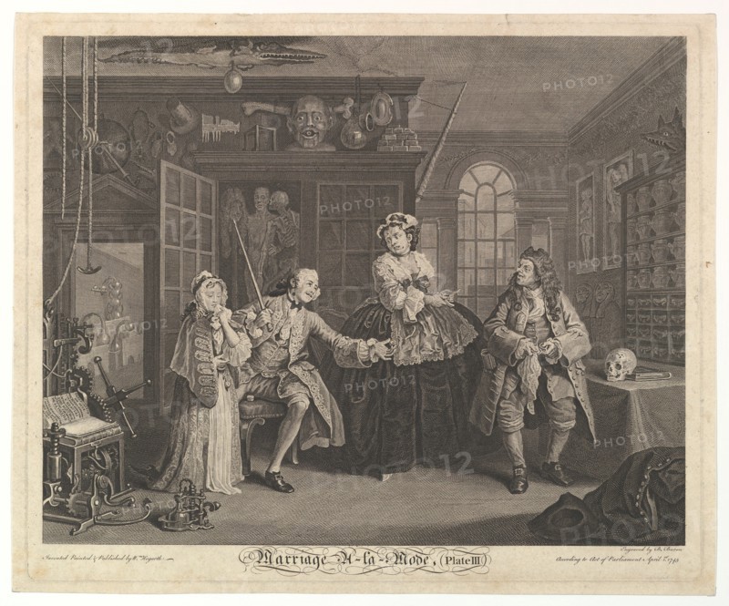 Marriage A-la-Mode, Plate III, April 1745. Creator: Bernard Baron.