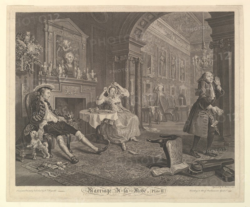 Marriage A-la-Mode, Plate II, April 1745. Creator: Bernard Baron.