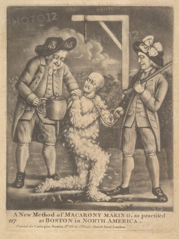 A New Method of Maracrony Making as Practised at Boston in North America, ca. 1774. Creator: Carington Bowles.