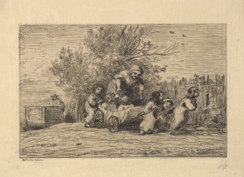 The Heirs to the Cart, 1861. Creator: Charles Francois Daubigny.
