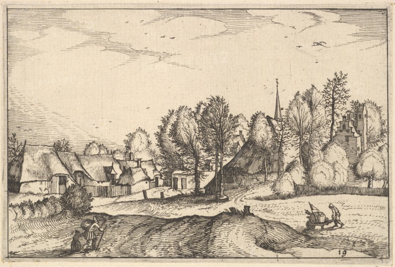Road into a Village, plate 19 from Regiunculae et Villae Aliquot Ducatus Brabantiae, ca. 1610. Creator: Claes Jansz Visscher.