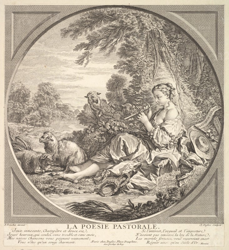 Pastoral Poetry, ca. 1742. Creator: Claude Augustin Duflos le Jeune.