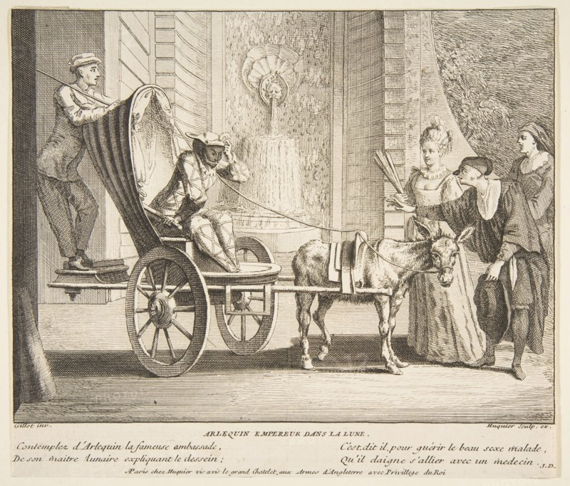 Harlequin, Emperor on the Moon.n.d. Creators: Claude Gillot, Jacques Gabriel Huquier.