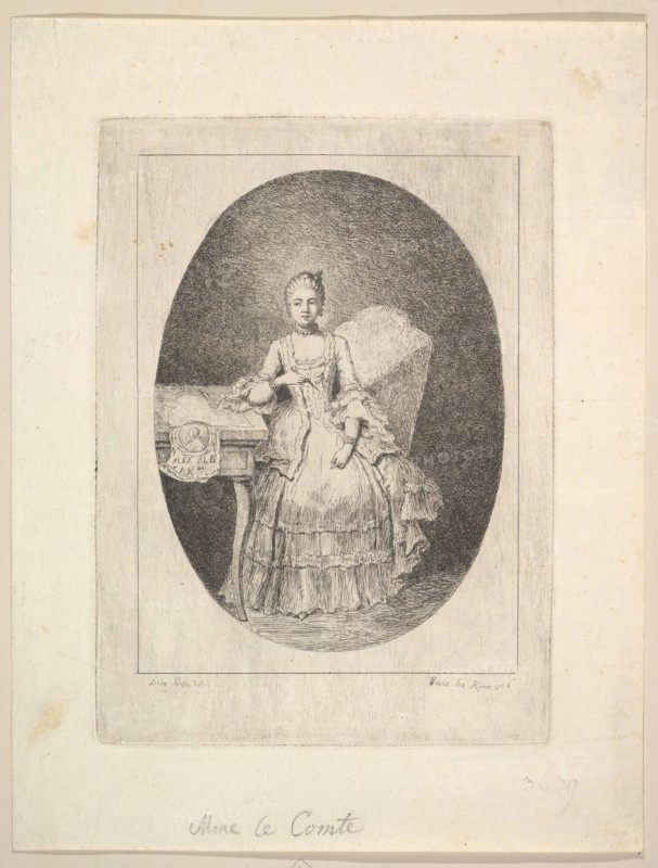 Portrait of Marguerite Le Comte, 1764. Creator: Claude Henri Watelet.