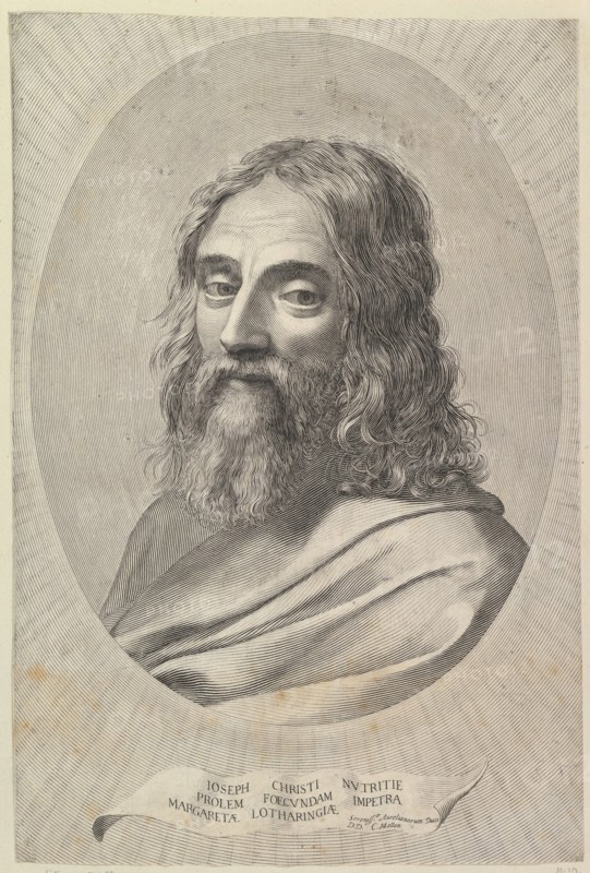 Bust of St. Joseph in an Oval. Creator: Claude Mellan.