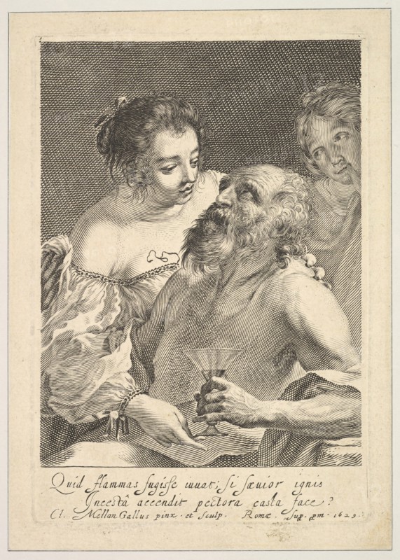 Lot and His Daughters, 1629. Creator: Claude Mellan.