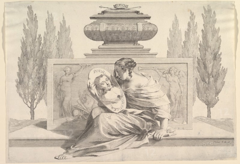 Allegory in Honor of Anne of Austria, ca. 1643. Creator: Claude Mellan.
