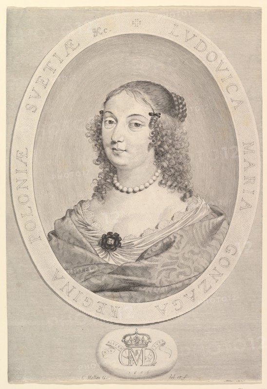 Ludovica Maria Gonzaga, Queen of Poland, 1645. Creator: Claude Mellan.