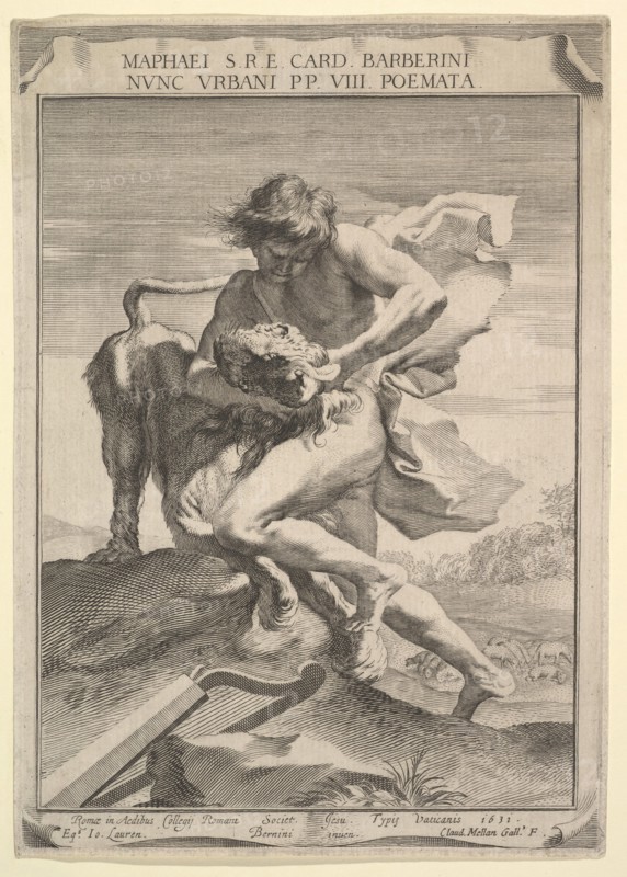 David Strangling the Lion, 1631. Creator: Claude Mellan.
