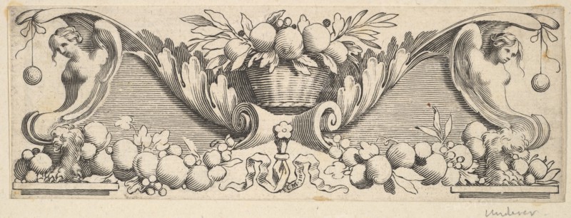 Headband: Basket of Fruit. Creator: Claude Mellan.