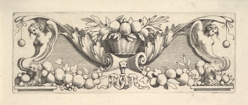 Headband: Basket of Fruit. Creator: Claude Mellan.