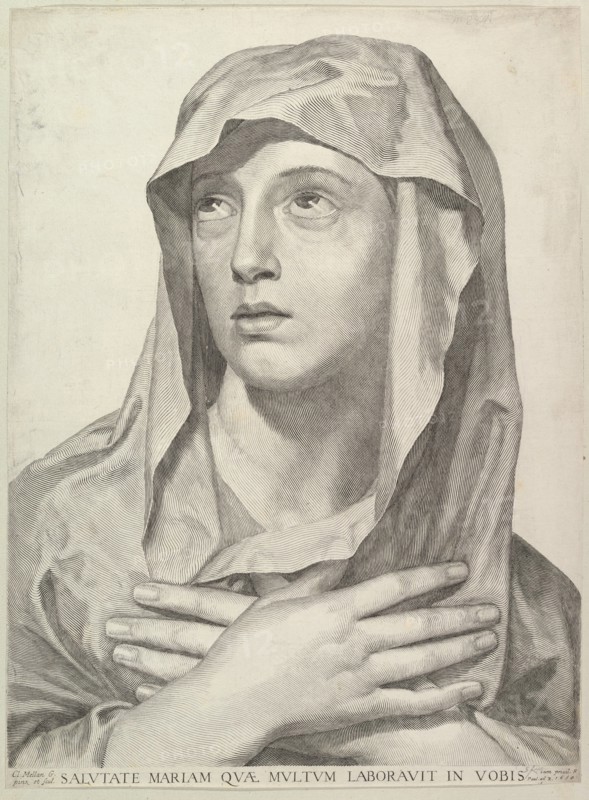 Bust of the Virgin, 1650. Creator: Claude Mellan.