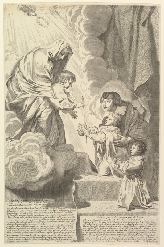Anne of Austria with the Young Louis XIV and Monsieur before the Virgin and Child