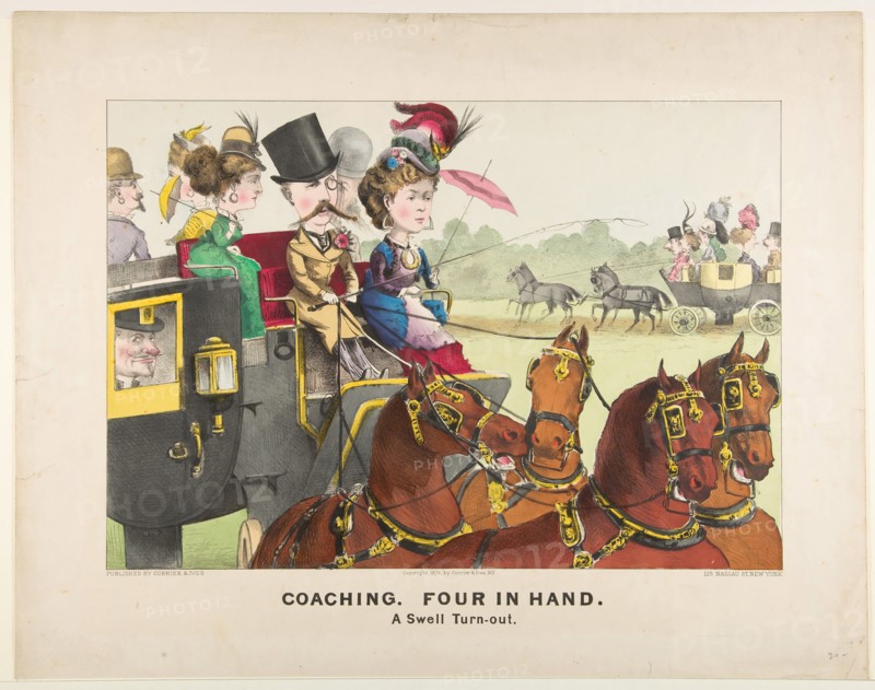 Coaching - Four in Hand - A Swell Turn-out, 1876. Creator: Currier and Ives.